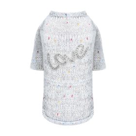 Love Dog Sweater (Color: Grey, size: SM)