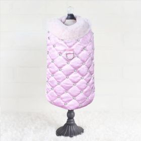 Glamour Baby Dog Coat (Color: Blush, size: MD)