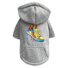 Graffiti Pup Hoodie (Color: Grey, size: XS)