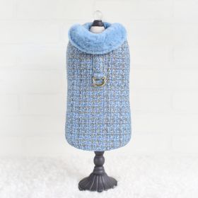 Chantel Tweed Dog Coat (Color: Blue, size: LG)