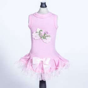 Bicycle Dog Dress (Color: Pink, size: MD)