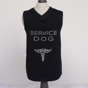 Service Dog Tank (Color: Black, size: LG)