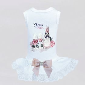 Cheers Dog Dress (Color: White, size: LG)